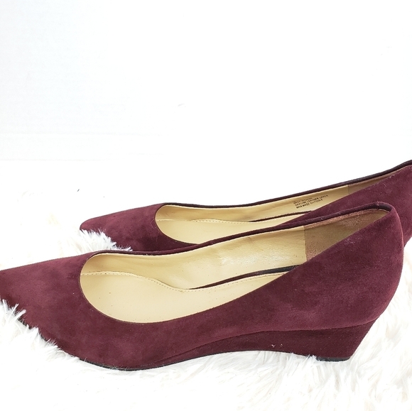Talbots‎ Burgundy Platform Wedges Suede Sz 7 NARROW - Picture 5 of 7